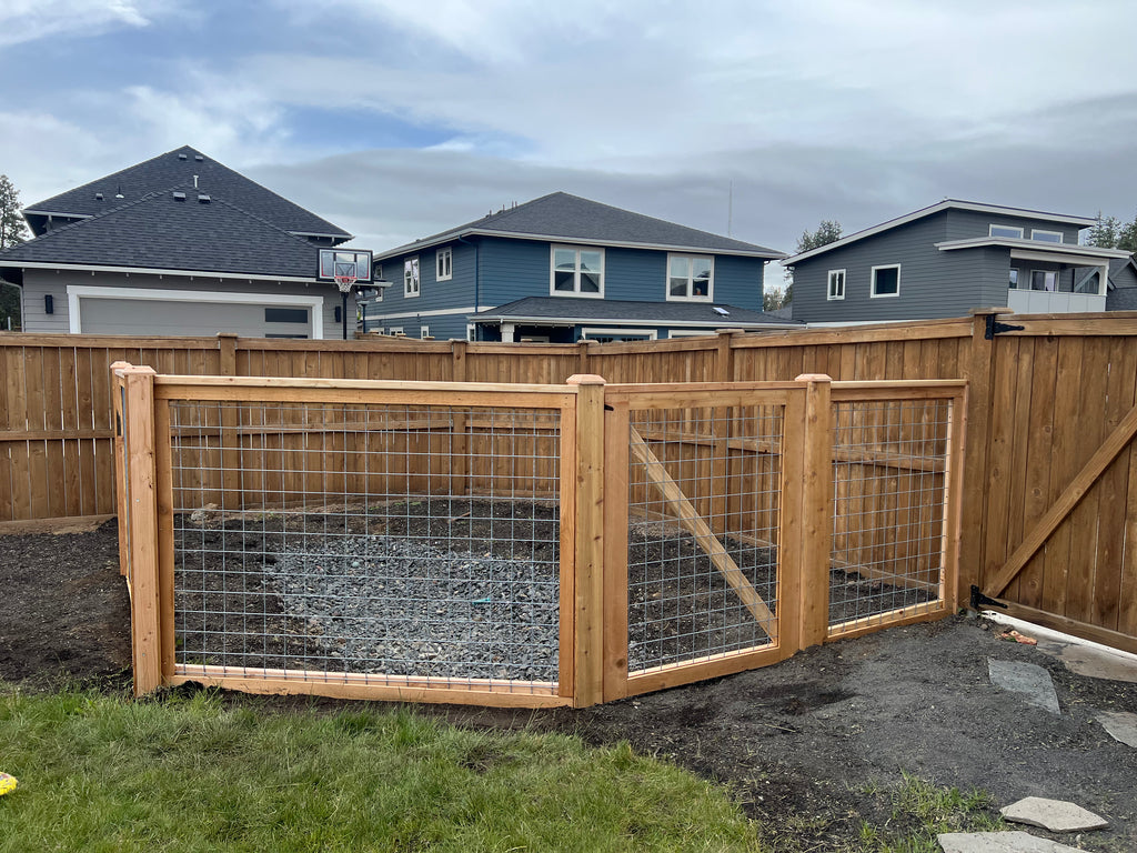 Hog panel custom wood fencing